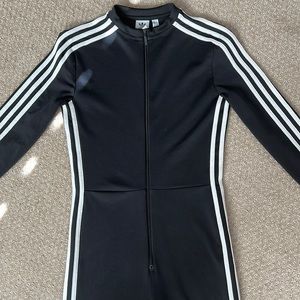 Adidas jumpsuit with stirrups, zipper front.  Worn once.  Purchased from Asos